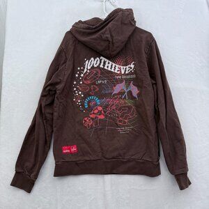 100 Thieves Hoodie Mens M Brown Sweatshirt Pullover Fleece